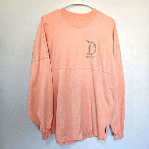 Disney Parks Spirit Jersey Disneyland Peach Long Sleeve Top Womens Medium - Picture 1 of 6